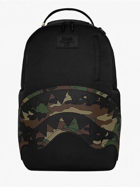 Sprayground Camo Shark Mouth Backpack🔥New Black Bookbag Large School Bag